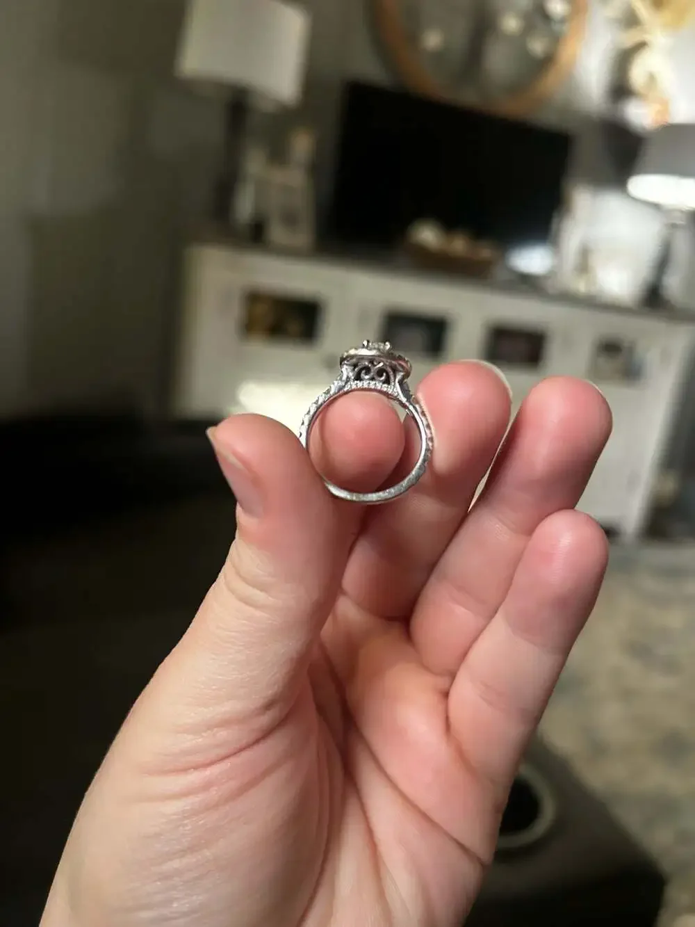 Neil Lane Diamond Pear-Shaped Halo Engagement Ring and Band Set  14K White Gold